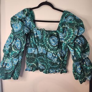 Anthropologie NWT poof sleeve top